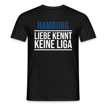Hamburg Fußball Liebe kennt keine Liga - Männer T-Shirt - Schwarz - Vorne - AI Model Male 178 light (178cm)