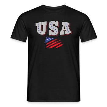 USA Fußball Trikot Amerikanische Flagge - Männer T-Shirt - Schwarz - Vorne - AI Model Male 178 light (178cm)