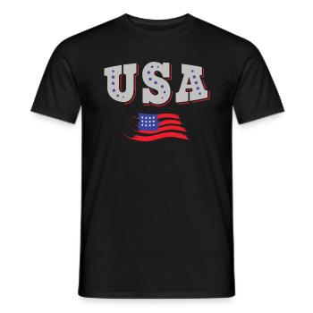 USA Fußball Trikot Amerikanische Flagge - Männer T-Shirt - Schwarz - Vorne - AI Model Male 178 light (178cm)