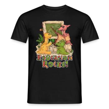 Education Rocks Niedlicher Dino Schule Einschulung - Männer T-Shirt - Schwarz - Vorne - AI Model Male 178 light (178cm)