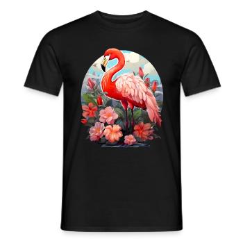 Flamingo - Männer T-Shirt - Schwarz - Vorne - AI Model Male 178 light (178cm)