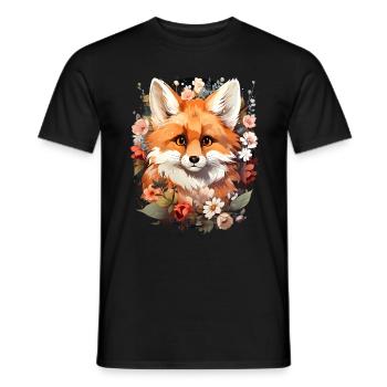 Fuchs - Männer T-Shirt - Schwarz - Vorne - AI Model Male 178 light (178cm)