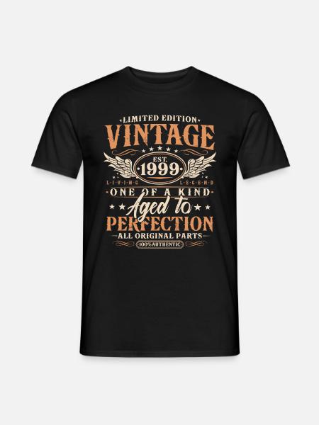 Vintage 1999 Jahrgang geboren Geburtstag Geschenk - Männer T-Shirt - Schwarz
