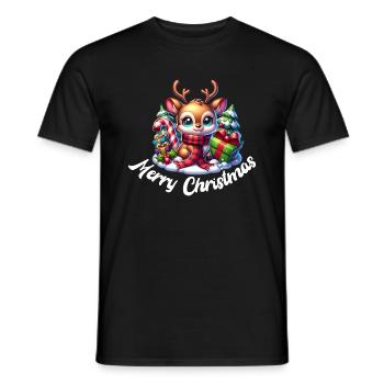 Rentier Weihnachten - Männer T-Shirt - Schwarz - Vorne - AI Model Male 178 light (178cm)