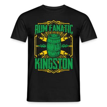 T-shirt Rum Fanatique - Kingston, Jamaïque - T-shirt homme - noir - Devant - AI Model Male 178 light (178cm)
