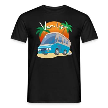Van Life, RV, Camping Vacation - Men's T-Shirt - black - Front - AI Model Male 178 light (178cm)