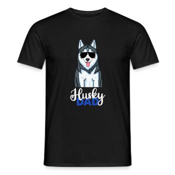 Husky Papa Siberian Husky Dad - Männer T-Shirt - Schwarz - Vorne - AI Model Male 178 light (178cm)