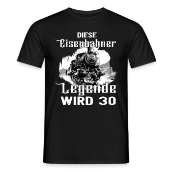 Eisenbahner Eisenbahn 30 Geburtstag Spruch - Männer T-Shirt - Schwarz - Vorne - AI Model Male 178 light (178cm)