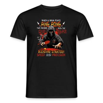 Ninja Tischtennis-Meister - Männer T-Shirt - Schwarz - Vorne - AI Model Male 178 light (178cm)