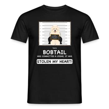 Bobtail Mugshot - Men's T-Shirt - black - Front - AI Model Male 178 light (178cm)