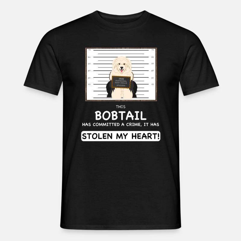 Bobtail Mugshot - Männer T-Shirt - Schwarz