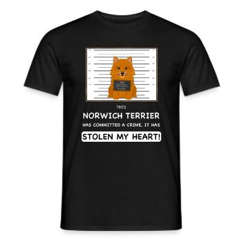 Norwich Terrier Mugshot - Men's T-Shirt - black - Front - AI Model Male 178 light (178cm)