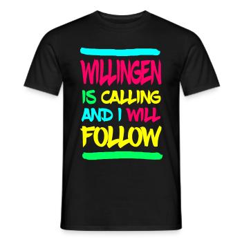 Willingen après-ski - T-shirt homme - noir - Devant - AI Model Male 178 light (178cm)