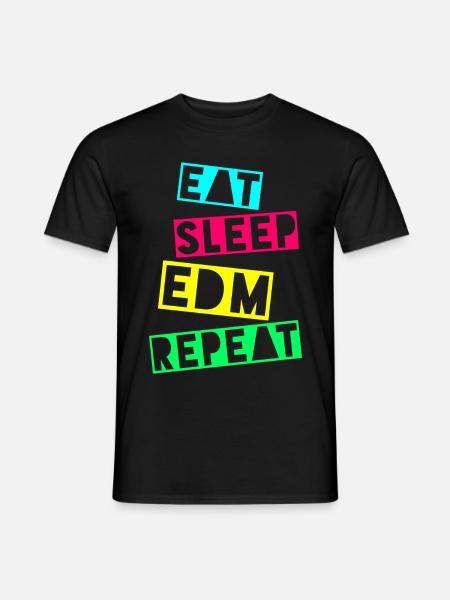 EAT SLEEP EDM REPEAT - T-shirt homme - noir