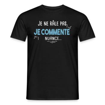 Râleur Râleuse Cadeau humour noir Fête des pères - T-shirt homme - noir - Devant - AI Model Male 178 light (178cm)