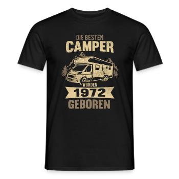 50. Geburtstag Camper 1972 Camping 50 Jahre - Männer T-Shirt - Schwarz - Vorne - AI Model Male 178 light (178cm)