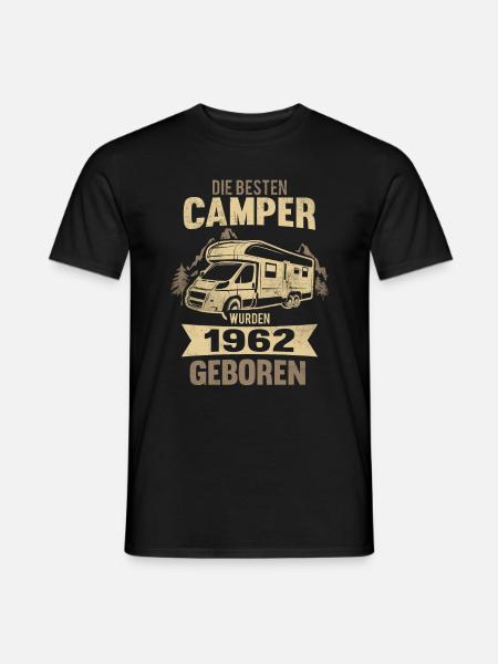 60. Geburtstag Camper 1962 Camping 60 Jahre - Männer T-Shirt - Schwarz