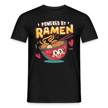 Powered By Ramen Noodle Japanese Food Lover - Men's T-Shirt - black - Front - AI Model Male 178 light (178cm)