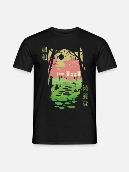"Wasura" Temple // Tshirt Femme - T-shirt homme - noir