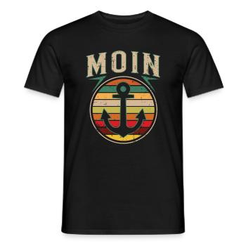 Moin Meer Nordsee Küste Norden Hamburg Geschenk - Männer T-Shirt - Schwarz - Vorne - AI Model Male 178 light (178cm)