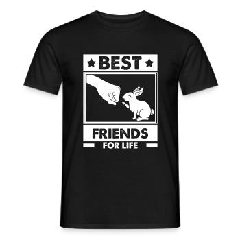 Best friends for life rabbit bunnies saying Hasi - Men's T-Shirt - black - Front - AI Model Male 178 light (178cm)