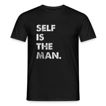 Self Is The Man Engleutsch Denglisch T-Shirt - Men's T-Shirt - black - Front - AI Model Male 178 light (178cm)