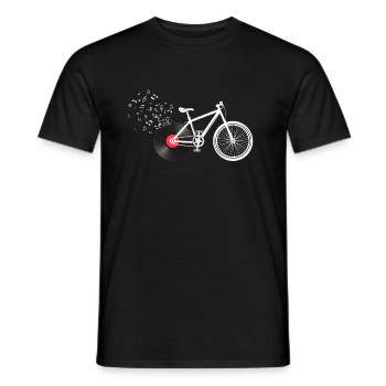 Disque vinyle de vélo - T-shirt homme - noir - Devant - AI Model Male 178 light (178cm)