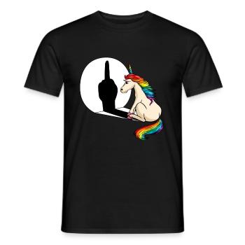 Unicorn Middle Finger Shadow - Men's T-Shirt - black - Front - AI Model Male 178 light (178cm)