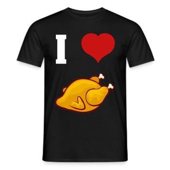 funny i love chicken i love fried chicken - Men's T-Shirt - black - Front - AI Model Male 178 light (178cm)