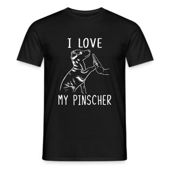 I Love My Pinscher Ich Liebe Meinen Pinscher - Männer T-Shirt - Schwarz - Vorne - AI Model Male 178 light (178cm)