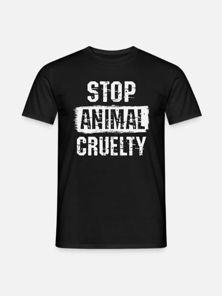 Stopp Tiermisshandlung - Männer T-Shirt - Schwarz