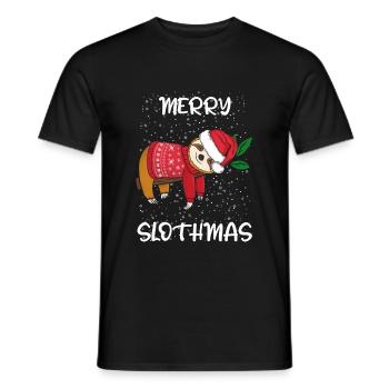 Merry Slothmas Faultier Weihnachten - Männer T-Shirt - Schwarz - Vorne - AI Model Male 178 light (178cm)