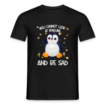 Pingouin You Cannot Look At Penguins And Be Sad - T-shirt homme - noir - Devant - AI Model Male 178 light (178cm)