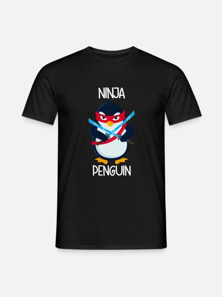 Ninja Penguin - Men's T-Shirt - black