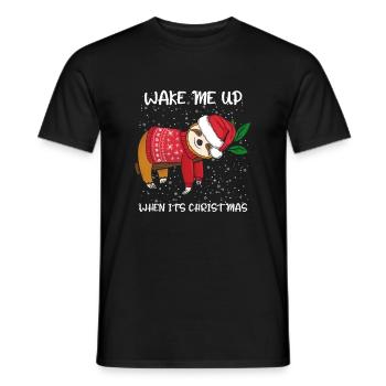 Wake Me Up When It's Christmas - Männer T-Shirt - Schwarz - Vorne - AI Model Male 178 light (178cm)