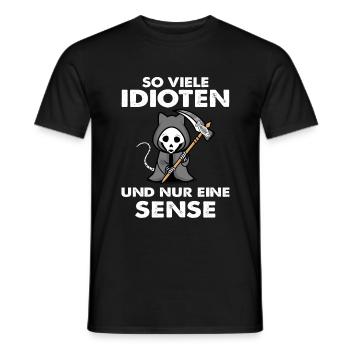Katze So viele Idioten und nur eine Sense - Männer T-Shirt - Schwarz - Vorne - AI Model Male 178 light (178cm)