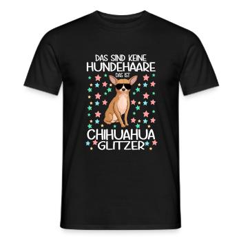 Das sind keine Hundehaare Chihuahua Glitzer - Männer T-Shirt - Schwarz - Vorne - AI Model Male 178 light (178cm)