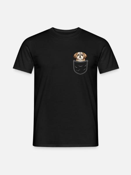 Shih Tzu in the chest pocket - Men's T-Shirt - black