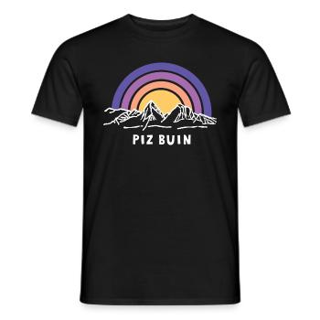Piz Buin Berg Wandern Silvretta Vorarlberg Engadin - Männer T-Shirt - Schwarz - Vorne - AI Model Male 178 light (178cm)