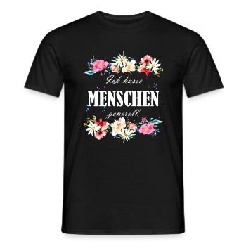 Ich Hasse Menschen Generell lustiger Spruch - Männer T-Shirt - Schwarz - Vorne - AI Model Male 178 light (178cm)