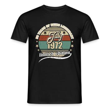 50. Geburtstag Juli 1972 Jahrgang 50 Jahre Legend - Männer T-Shirt - Schwarz - Vorne - AI Model Male 178 light (178cm)