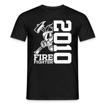 POMPIERS DU SERVICE DE POMPIERS 16E ANNIVERSAIRE 2010 - T-shirt homme - noir - Devant - AI Model Male 178 light (178cm)