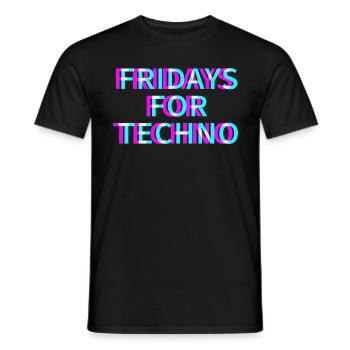 Fridays For Techno Rave Festival Electro Raver - Männer T-Shirt - Schwarz - Vorne - AI Model Male 178 light (178cm)