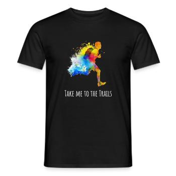Take me to the trails. Buntes Trailrunning Laufen - Männer T-Shirt - Schwarz - Vorne - AI Model Male 178 light (178cm)