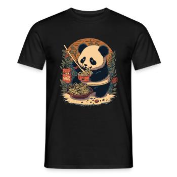 Kawaii Ramen Cute Anime Panda Japanese Noodles - T-shirt homme - noir - Devant - AI Model Male 178 light (178cm)