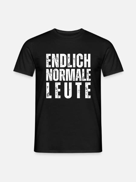 Endlich normale Leute. Lustige Ruhrpott Sprüche - Männer T-Shirt - Schwarz
