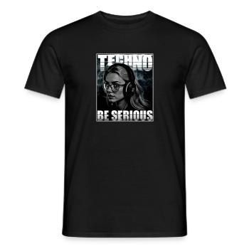 Techno - Sei Vernünftig Musik Spruch Party machen - Männer T-Shirt - Schwarz - Vorne - AI Model Male 178 light (178cm)
