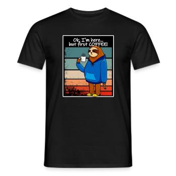 Aber zuerst Kaffee für Kaffeeliebhaber lustiger - Männer T-Shirt - Schwarz - Vorne - AI Model Male 178 light (178cm)