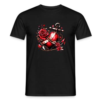 Valentine's Day You're My Anchor Partner Love - Men's T-Shirt - black - Front - AI Model Male 178 light (178cm)