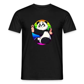 Panda Yoga Motiv süßer Panda - Männer T-Shirt - Schwarz - Vorne - AI Model Male 178 light (178cm)